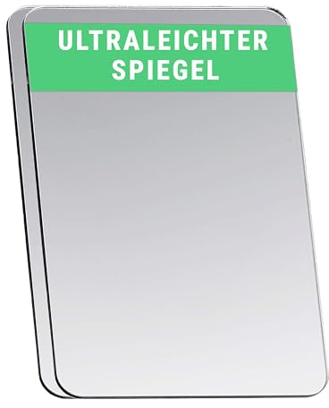 Falkenhorn Handspiegel – doppelseitiger, ultraflacher Acryl-Spiegel in rechteckiger Form, ideal für Basteln, Kinder, DIY, Geldbörse, Kosmetik und unterwegs – 10,0 × 15,0 cm (rechteckig), 2 Stück