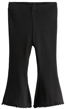 NEXT Mädchen Standard Gerippte Leggings mit ausgestelltem Bein Schwarz 104-110