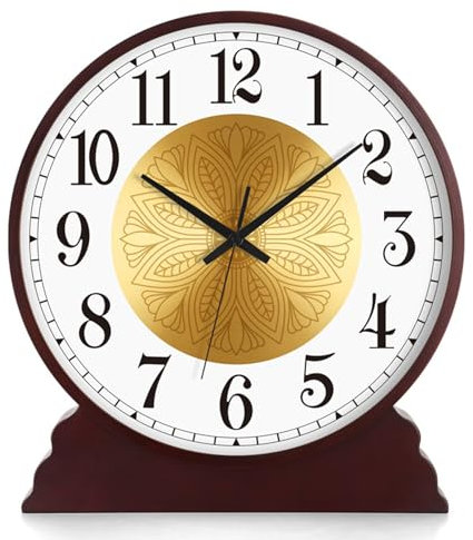 Reloj de repisa de madera auténtica para sala de estar y dormitorio, reloj de escritorio silencioso y fácil de leer para colocar sobre la chimenea, reloj de repisa a pilas, para sala de estar, chimene