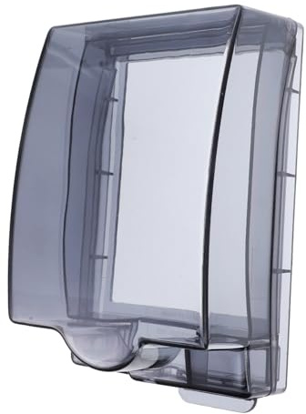 Amosfun 86 Type Waterproof Switch Cover Box Lockable Black Protective Shell, Extra Height and Size, Adhesive Wall Socket Outlet Cover for Bathroom Safety