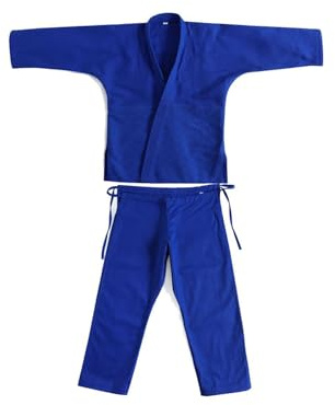 getuse Judo Anzug Wettkampf und Training Baumwolle Doppelt Verstärkte Nähte Verschiedene Größen- Blau 175cm