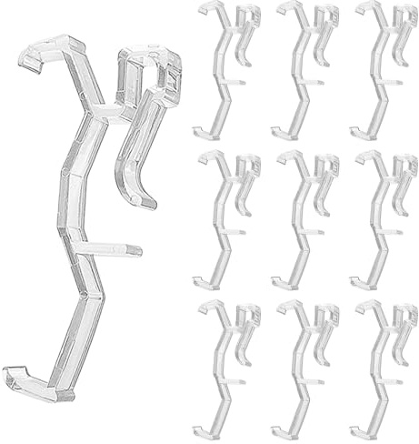 10Pcs Valance Clips,2inch Clear Plastic Window Blind Clips,Hidden Channel | Hidden Mini Blind Brackets Replacement Horizontal Clips,for Home Window Shop Office Blinds