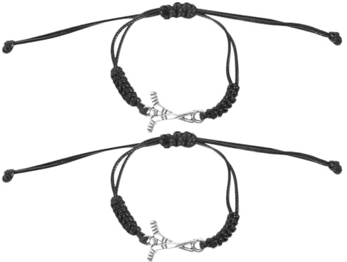 Outanaya 2 Stück Eishockey Armbänder Handgewebt Verstellbar für Jungen Mädchen und Erwachsene Sportliche Gastgeschenke und Fitness Schmuck für Hockeyspieler