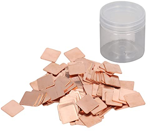 Reine Kupfer Wärmeleitpaste, 100 Stück Red Copper Platten, Kühler Wärmeleitkissen - Hohe Wärmeleitfähigkeit, Langlebig Und Verschleißfest, Für PC Laptop Und Grafikkarte (15 * 15 * 1.0MM)