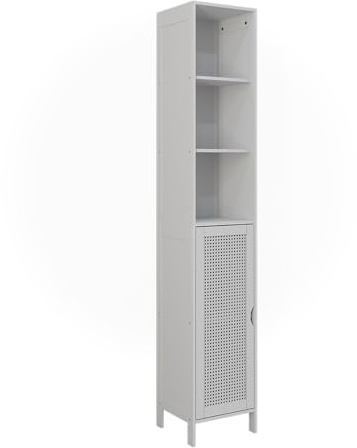 Vicco Hochschrank Liora, Weiß, 30 x 170 cm | mit 1 Tür, zur Aufbewahrung von Badutensilien und Handtüchern