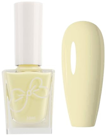 Light Yellow Nail Polish - 10ml Vegan Nail Polish - Butter Yellow Nail Varnish Quick Dry - Long Lasting Breathable Nail Varnish - Chip Resistant No UV Light Needed for Women Nail Art