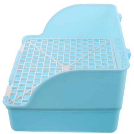 Cabilock Arenero Rejilla para Conejos y Cobayas, Plástico, Esquina | Anti-spill y Estructura Splashproof, Lados Elevados y Base Firme, Uso en Jaula o Recinto