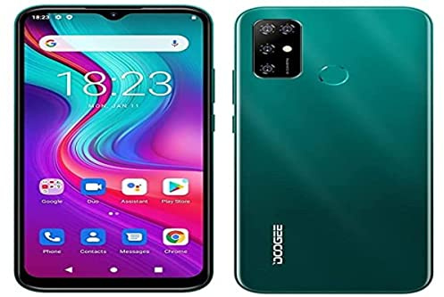 DOOGEENEXT X96 Pro Móvil Libre Android 11, Smartphone Desbloqueado, Octa Core, 4GB+64GB, Batería 5400mAh, Cámara Cuádruple 13MP, Pantalla 6,52'' HD+, Dual SIM+SD, Huella Verde