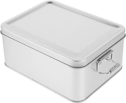 QuxetlRyz Panera, paneras for cocina, caja de regalo, cajas galletas, latas metal vintage, 1450 x 1100 650 cm, lata plateada con tapa