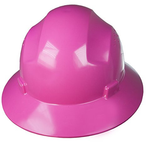 JORESTECH Casque de sécurité à bord complet en polyéthylène haute densité rose avec suspension à cliquet réglable à 4 points pour le travail, la maison et en général. Protection ANSI Z89.1-14 HHAT-02