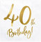 PartyDeco Servietten Birthday Gold 40th. 33x33cm/20St.