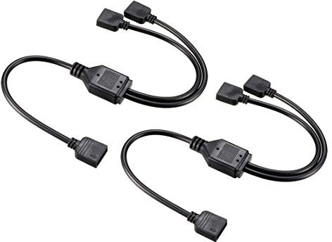 sourcing map 2Stk. RGB Shunt Kabel 1 Buchse zu 2 Buchse 3 Pin Anschluss 30cm Länge