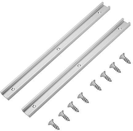 2pcs 400mm 30 Tipo T-Slot in Lega di Alluminio T-Track con 8 Viti Autofilettanti, per la Lavorazione del Legno per Router Table Saw per Falegname