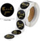Danke Aufkleber 1 Rollen 500 Stück Thank You Stickes 1 Zoll Rund Schwarz Abdichtung Aufkleber Etiketten Gold Folie Aufkleber Etiketten für Thanksgiving Geschenktüten Backen Versiegelungstasche