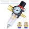 Nutmanel Druckminderer Druckluft, Luftfilter Druckregler 1/4 BPS mit Wasserabscheider, deutsche Schnellkupplungen und Manometer