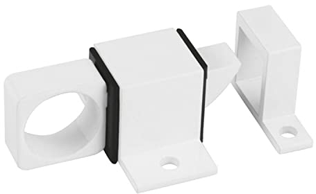 Amig - Pasador de Sobreponer para Ventanas - Pestillo de Perno Apto para Cierre Horizontal o Vertical - De Aluminio Acabado en Blanco - Medidas: 22 x 40 mm - Incluye Tirafondos