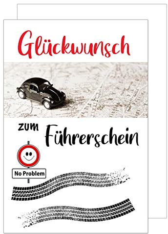 Edition Seidel Premium Glückwunschkarte zum Führerschein mit Umschlag. Führerscheinkarte Grusskarte Mädchen Junge Fahrerlaubnis (FS112 SW022)