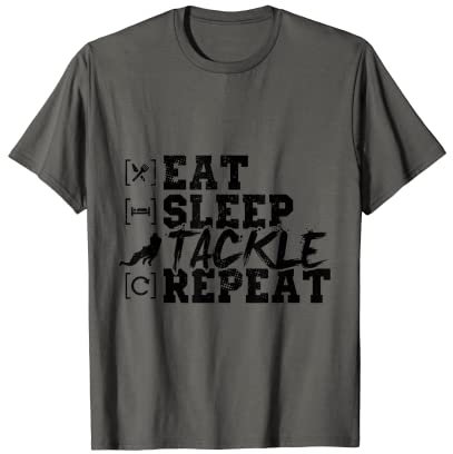 American Football essen Schlaf Tackle Wiederholung T-Shirt