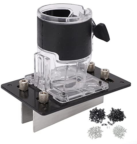 Okuyonic Trimmer Slotting Bracket ,Slotting Machine Bracket Wood Router Slotting Locator Transparent Plastic Multifunctional Accurate Positioning Easy to Install for Woodworking Projects