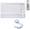 Plato de Ducha Plano Rectangular 100x120x5 cm Acrílico Blanco | Incluye Válvula de Desagüe AL01 | Instalación a Ras de Suelo | Conexiones DIN | Xetro04W