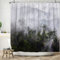 Bovlleetd 152x183cm Brume forêt Rideau de Douche Paysage Naturel Rideau de Salle de Bain Montagne dans Le Brouillard Rideau de Douche étanche Baignoire Rideau Crochets