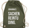 Turnbeutel Rucksack - Taschen - Damen - Sachenreintuding mit Name personalisiert I Sachen Reintu Ding Name | Stoffbeutel mit Spruch - Unisize - Olivgrün - personalisierter sportbeutel