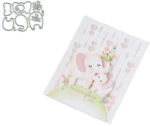 Sredwtk Elefant Stanzschablonen Tiere Set Cutting Dies Prägeschablonen Stanzformen Schablonen Für Scrapbooking, Fotopapier 3D Karten Handwerk Prägen DIY Herstellung Geschenk