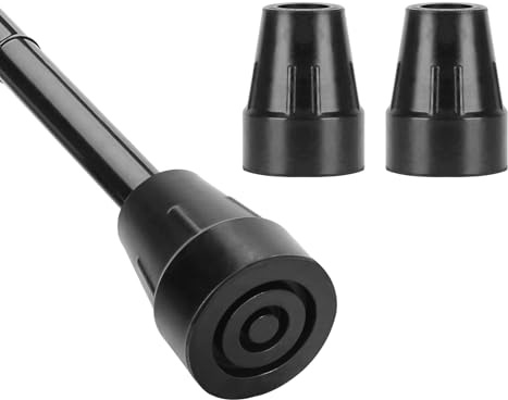 YF 2 Piezas Puntas de Goma 19 mm para Bastones, Almohadillas de Repuesto Antideslizantes para Bastones de Marcha y Bastones Plegables, Duraderas y Resistentes, Negro