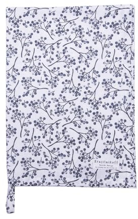 Krasilnikoff Geschirrtuch KW11810 - Fantasy Berries, Grey