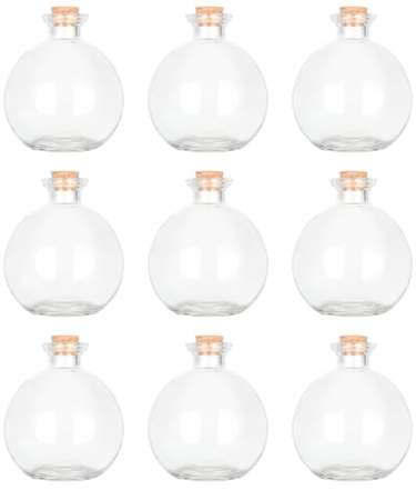 Magic Season Dekorative Glasflaschen mit Korkstopfen - 260 ml Trankflaschen (9 Stück)