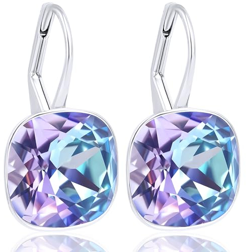 Silberohrringe hängend kurz Kristalle aus Österreich 925 Ohrschmuck NOBEL SCHMUCK