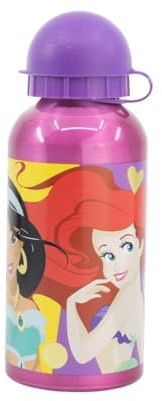 My sweety pop - Gourde - Aluminium - Pour enfant - Crèche - Maternelle - Ecole - Vacances - Repas - 17,5 cm – 400 ml - Hydratation - Idée Cadeau - Disney Princesse - Rose - pour fille