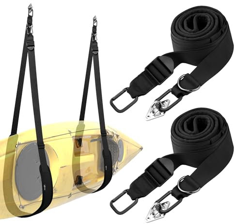 Cosmos Kayak Wall Hanging Storage Strap Adjustable Kayak Hoist Sling Strap Kayak Storage Accessories Hanger Strap for Indoor & Outdoor Storing of Kayak Surfboard Canoe SUP Paddle Board in Garage Beach