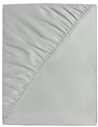 Ev Dekor Spannbettlaken für Doppelbett, 35 cm, weich gebürstete Mikrofaser, pflegeleicht, 35 cm tief, Grau / silberfarben