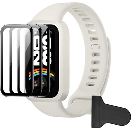 Rojeuinn 3 Piezas Protector de Pantalla para Xiaomi Smart Band 9 Active Cristal Templado, Protector de Pantalla Resistente a rayones 9H HD