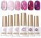 BORN PRETTY Purple Gel Nail Polish 6 Colors Grape Purple Glitter Gel Polish Set Soak Off U V LED Polish Kit for Salon and Nail Art DIY at Home
