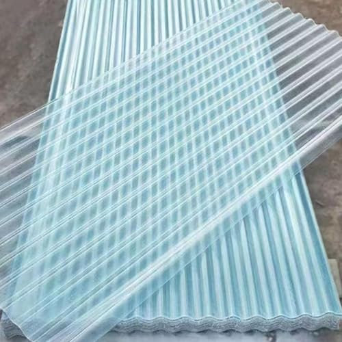 2,2mm dick Transparent Wellplatten,FRP-Tageslichtplatten,Wetterfest Wellbahn,Dachbleche,Profilblech Trapezblech,Sonnenscheinplatte,für Carport-Gewächshaus,1/3/6/8/10/15 Stück(10 Pcs,0.9x1.6m/35x63in)