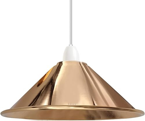 LEDSone Industrial Metal Lamp Shade 22cm Wide, 8cm Height,Vintage Cone Pendant Light Cover, Modern Retro Ceiling Lighting for Kitchen, Dining Room Easy Fit Light Shade