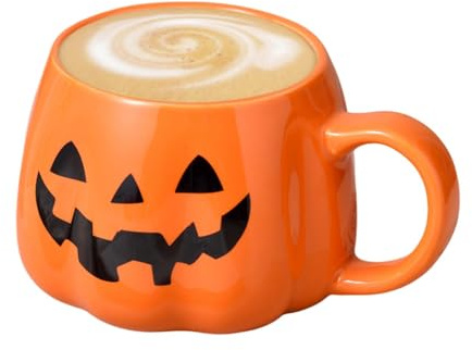 Fyrdyn Halloween Coffee Mug,Pumpkin Horror Mug Ceramic - 400ml Ergonomic Handle Spooky Teapot Water Cup for Kitchen Thanksgiving Travel Home Dorm
