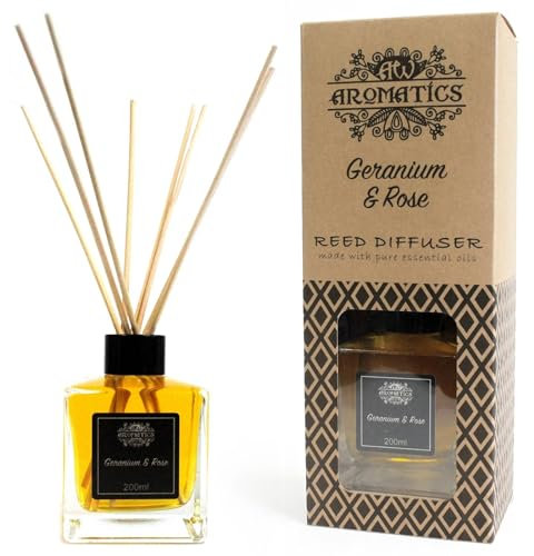 Ancient Wisdom 200ml Geranium & Rose Essential Oil Reed Diffuser