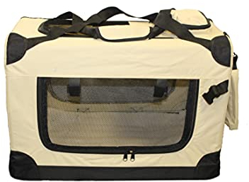 walexo Faltbare Hundebox Hundetransportbox Katzentransportbox Katzenbox (BEIGE, M)