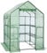 LARMNEE Gewächshaus, Foliengewächshaus, Tomatenhaus, Begehbares tomatengewächshaus, PE Gitterfolie, 10 Regalen und 2 Fenster, Stabil, Garten, Balkon, 145 x 141 x 198 cm, Grün EGN12GH02