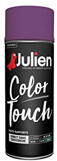 Julien Peinture Aérosol Intérieure et Extérieure Color Touch en Phase Aqueuse - Prune Satin - 400ml