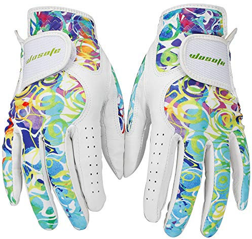 wosofe Golfhandschuhe für Damen und Damen, weiches Leder, atmungsaktiv, für rutschfeste Handschuhe, 1 Paar