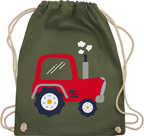 Turnbeutel Rucksack - Traktoren - Taschen - Kinder Traktor - Unisize - Olivgrün - kindergartenrucksack trecker landwirt kindergarten stoffrucksack wechselwäsche beutel kita turnbeutelrucksack