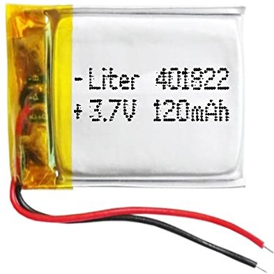 Akku 401822 LiPo 3.7V 120mAh 0.444Wh 1S 5C Liter Energy Battery Lithium Polymer Batterien Schutzplatine für Elektronik Wiederaufladbar - Nicht geeignet für Funksteuerung 24x18x4mm (120mAh|401822)