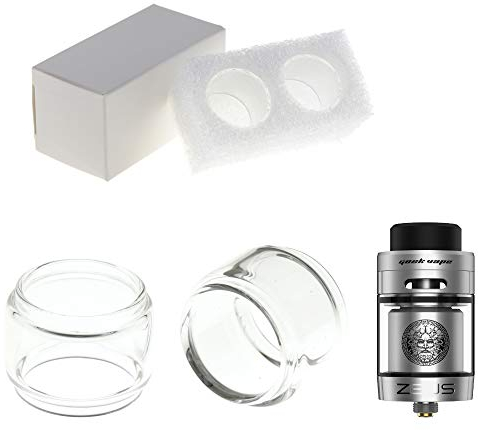 Ersatzglas 2x Stück kompatibel mit Geekvape ZEUS DUAL 5,5ml (Bulb) Tank Glas Pyrex Glass Tube Glastank