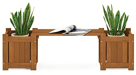 Furinno Tioman Jardinière D'Extérieur en Bois Dur Mini, Naturel