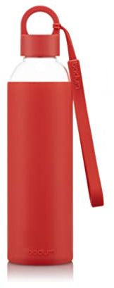 Bodum 12075-04B MELIOR Gourde à emporter en verre, manchon silicone couleur, bouchon à vis, 0.5 l
