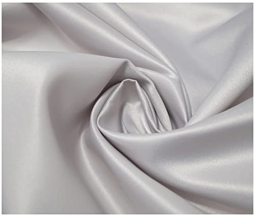 Matte Duchess Bridal Satin Polyester Fabric for Dressmaking Wedding Crafts Quilting Sewing 150cm Wide (10 Metre (1000 x 150cm), Silver)